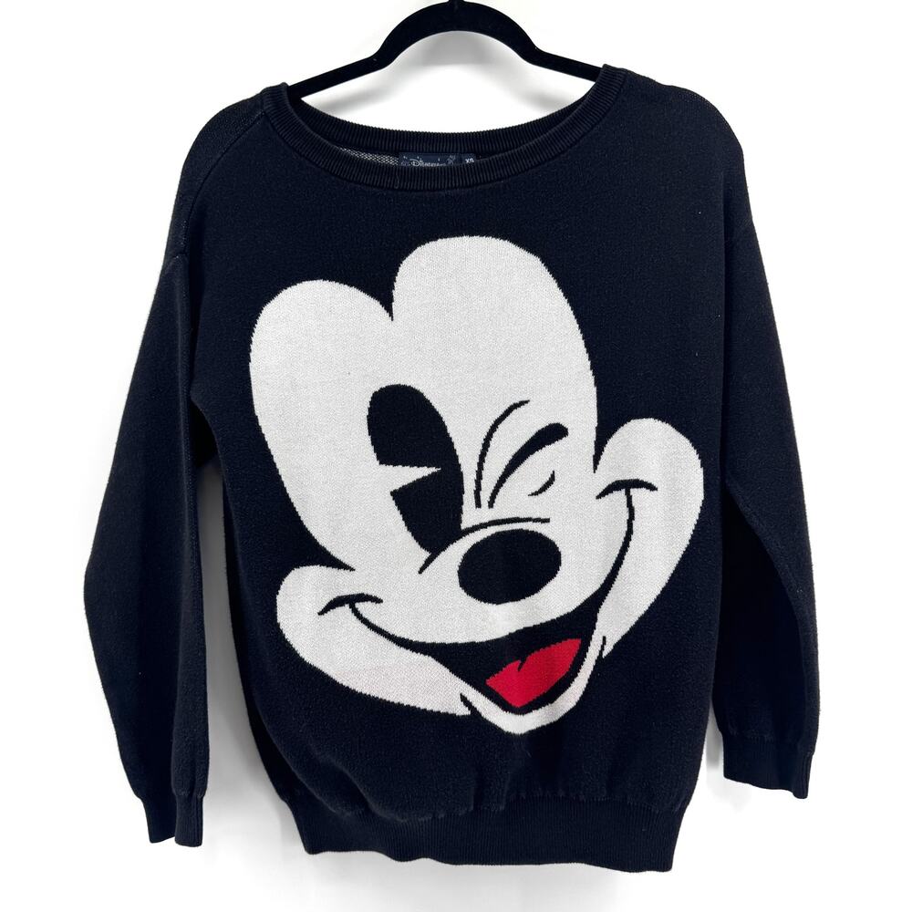 Disneyland Paris Knit Mickey Pullover Sweater Size XS Kidcore Disneybound Disney